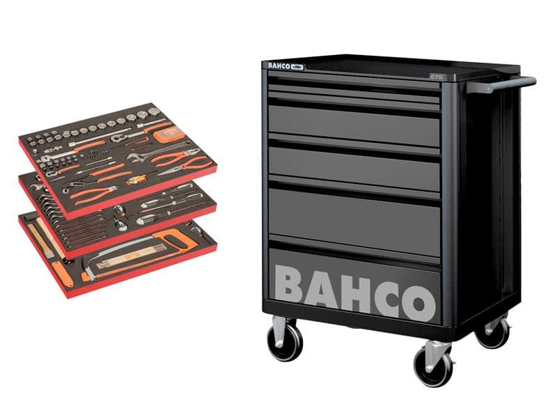 Bahco BASIC Basic Tool Trolley General Purpose Tool Kit 158 Piece