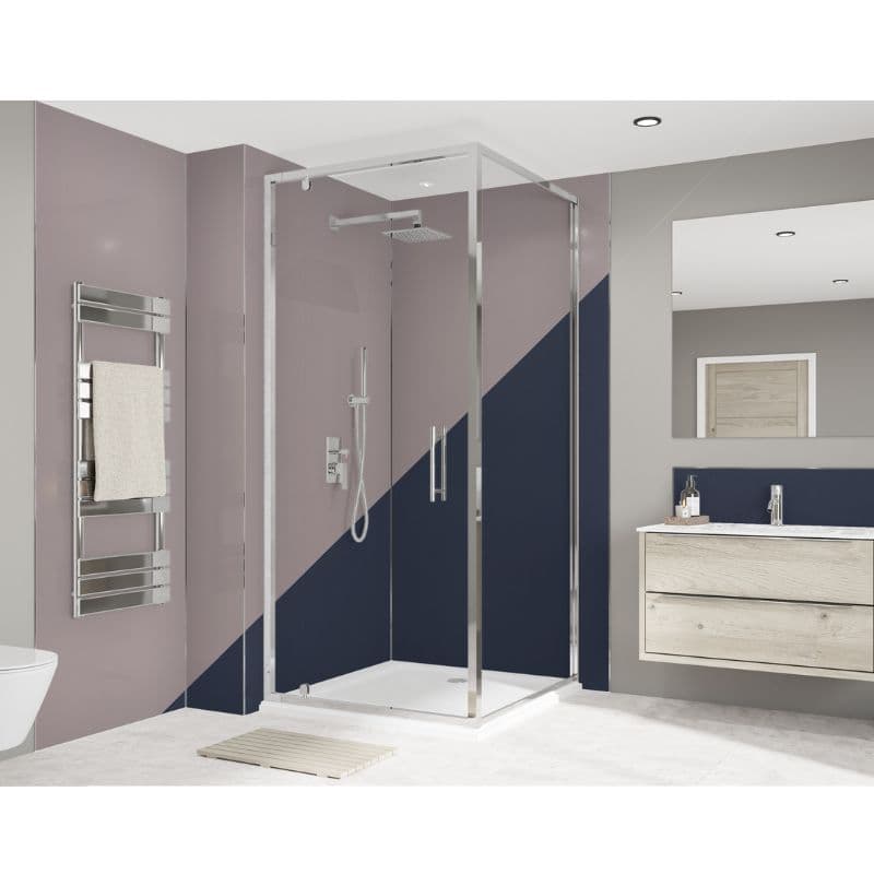 Wetwall Bathroom Wall Panel - 2440mm x 900mm x 4mm - Deep Sea Blue / Smoked Rose