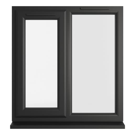 Crystal Double Glazed uPVC Window Black/White Left Hung 965mm x 905mm Clear