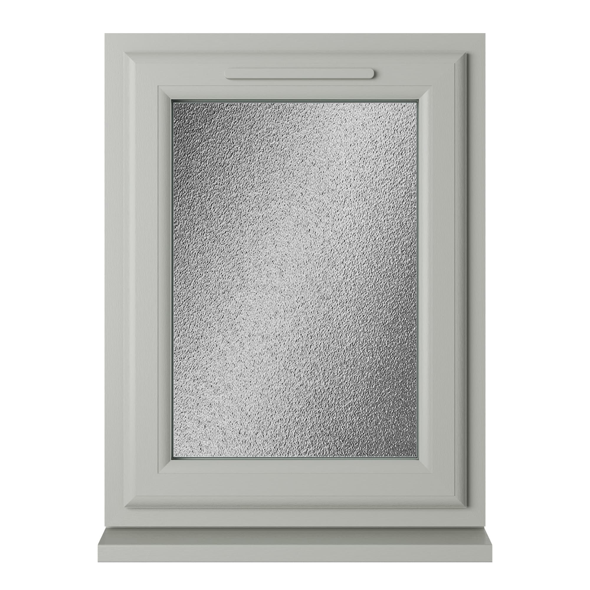 Crystal Triple Glazed uPVC Window Agate/White Right Hung 610mm x 965mm Obscure