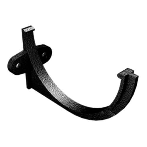 Cast Aluminium Half Round Gutter Fascia Bracket - 114mm Black (9005 Leatherette)