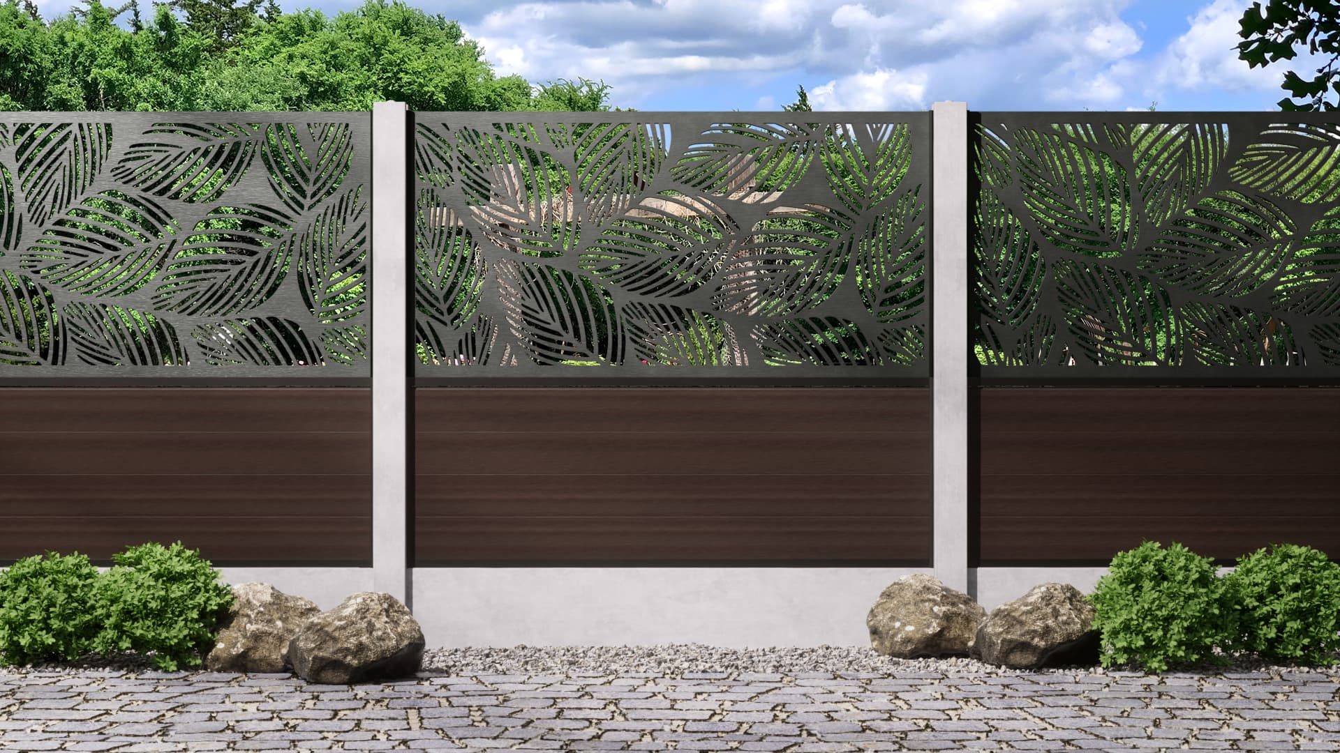 1.5m – Walnut – Sydney Decorative Panel With Fence