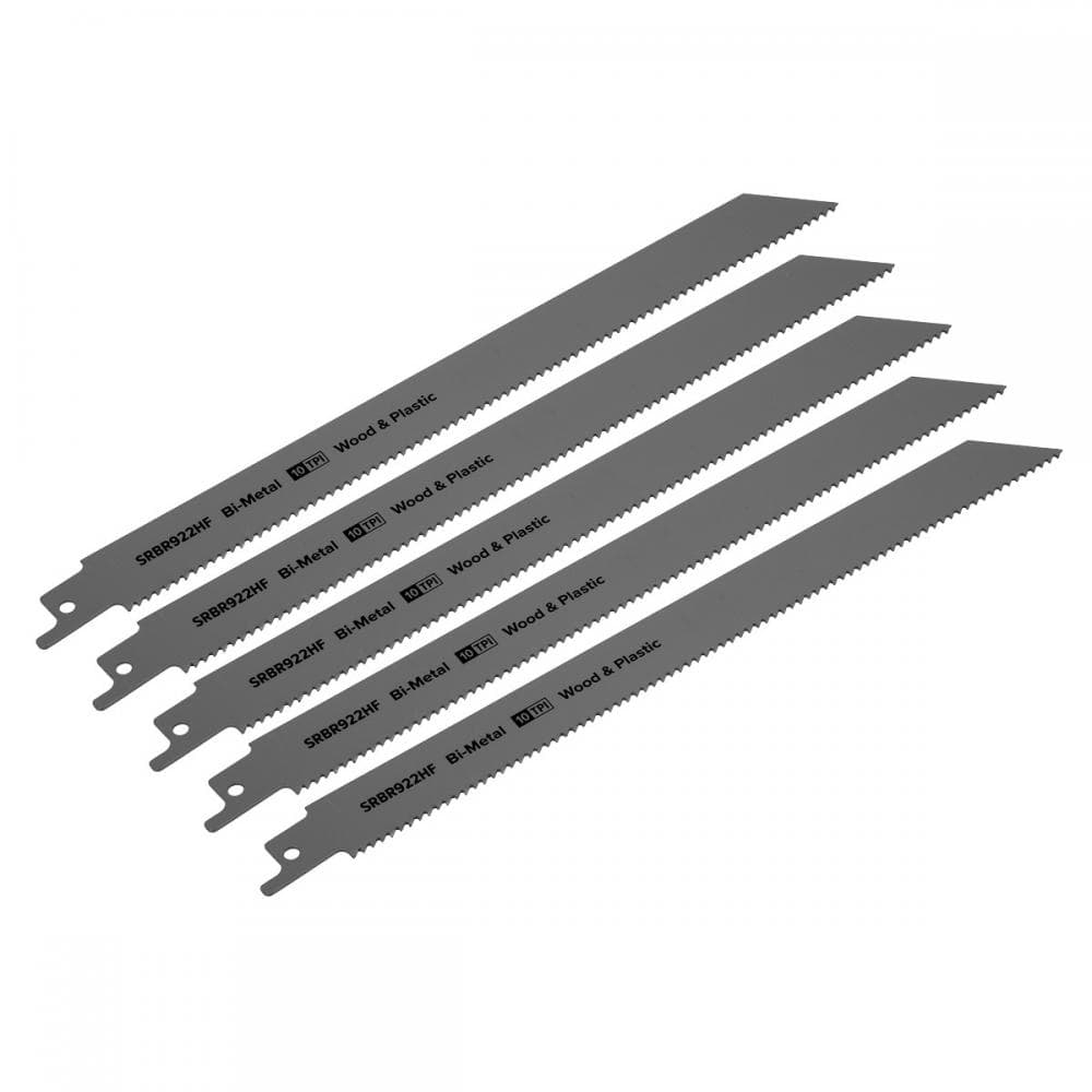 Sealey SRBR922HF Reciprocating Saw Blade Wood & Plastics 230Mm 10Tpi - Pack Of 5