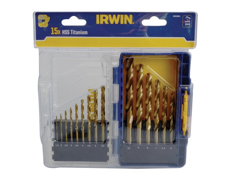 Irwin® IW3038501 Hss Titanium Metal Drill Bit Set 15 Piece