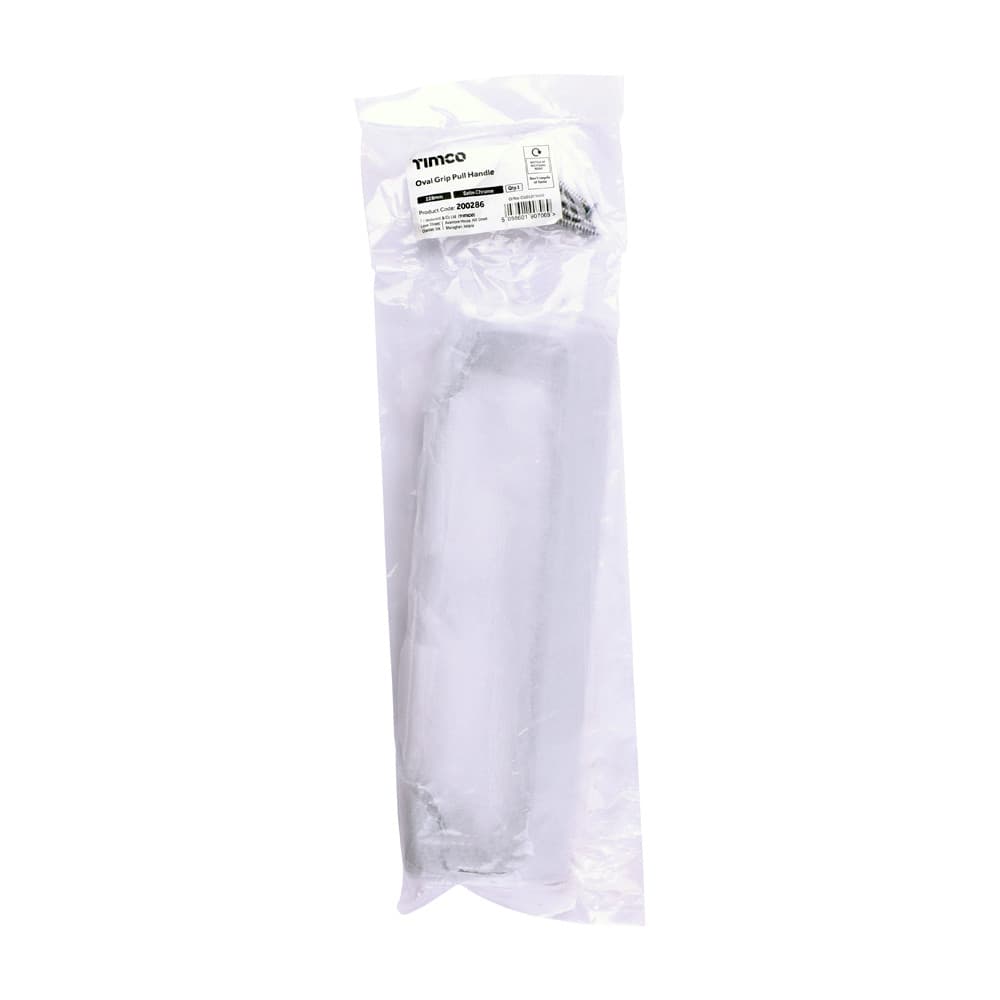 Timco Oval Grip Pull Handle - Satin Chrome Bag 1 200286