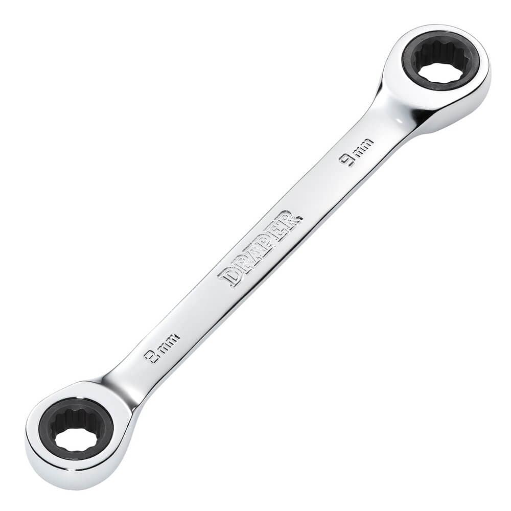 Draper Hi-Torq® Metric Double Ratchet Ring Spanner 8 X 9Mm each 1 27735