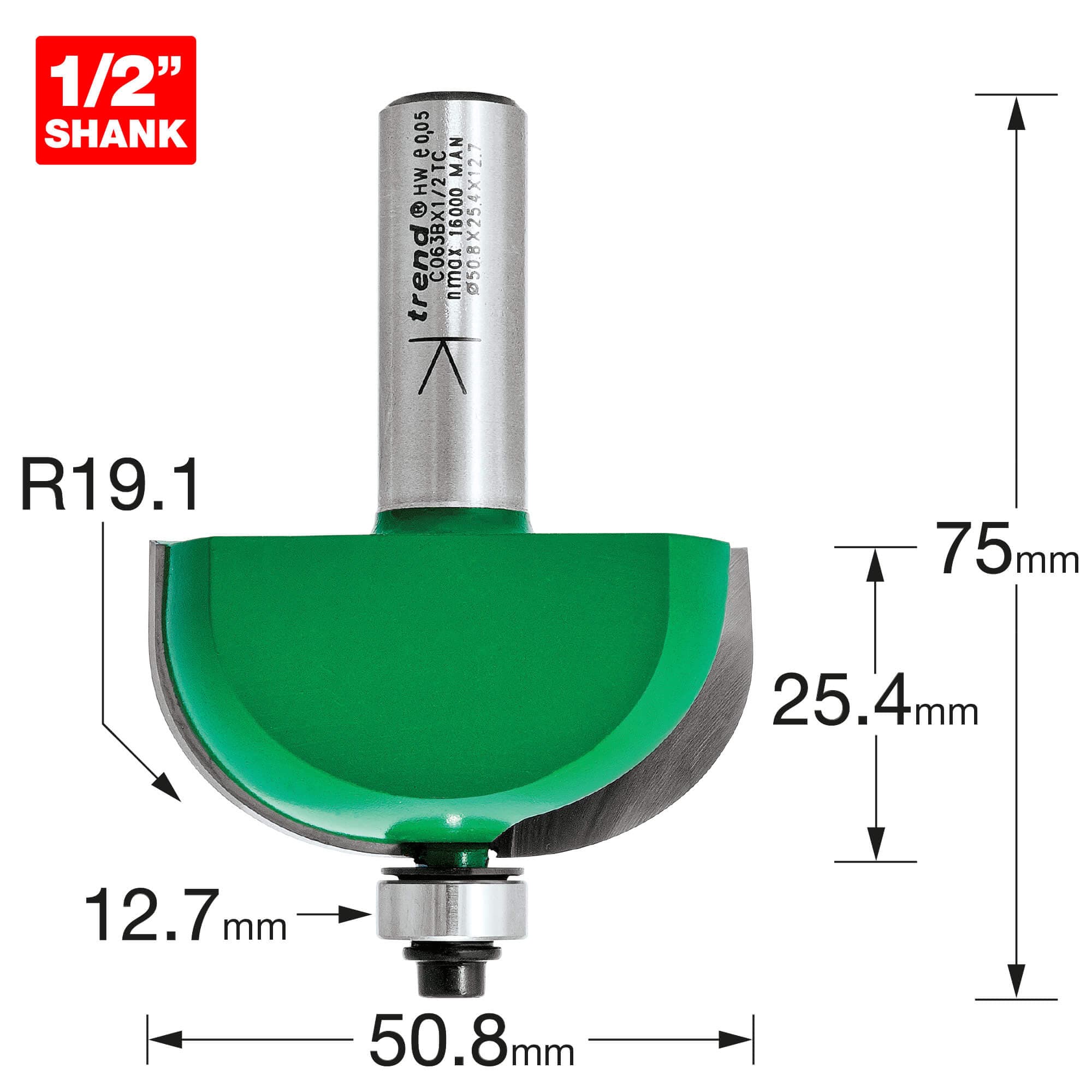 Trend Self Guided Radius 19.1Mm Pk 1 C063BX1/2TC