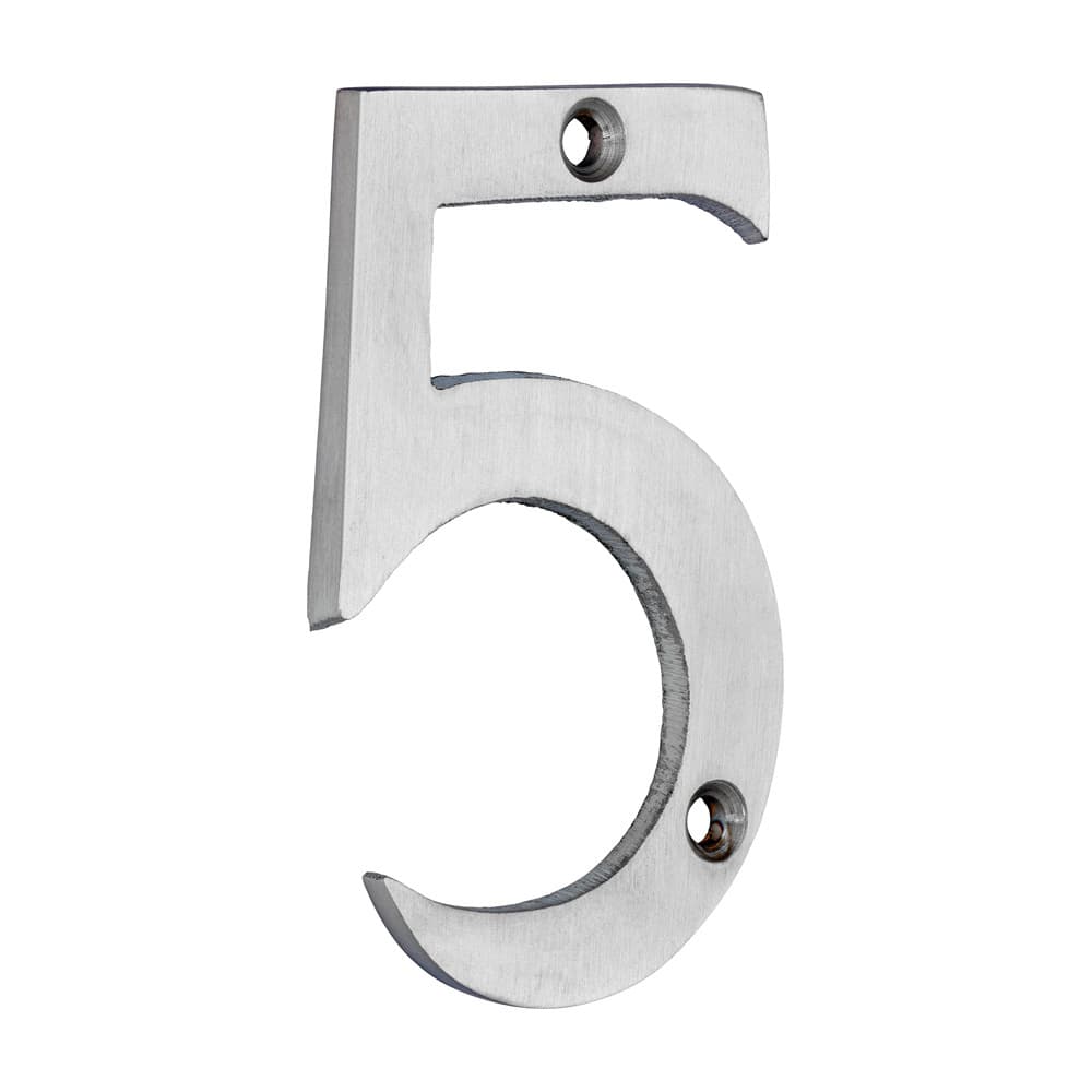 Timco Door Numeral 5 - Satin Chrome TIMpac 1 200097P