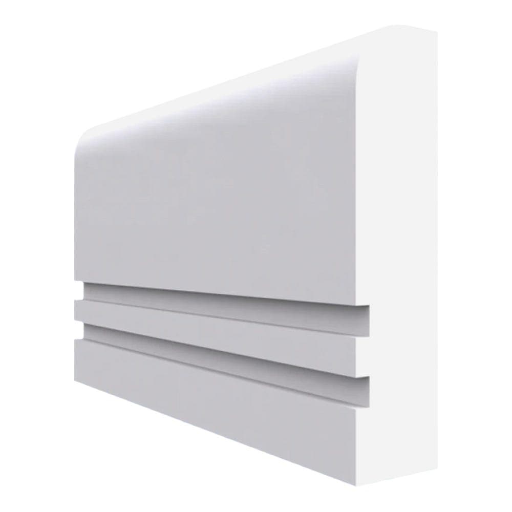 Square Edge Grooved 2 MDF Dado Rail White Primed 4200mm x 60mm x 25mm