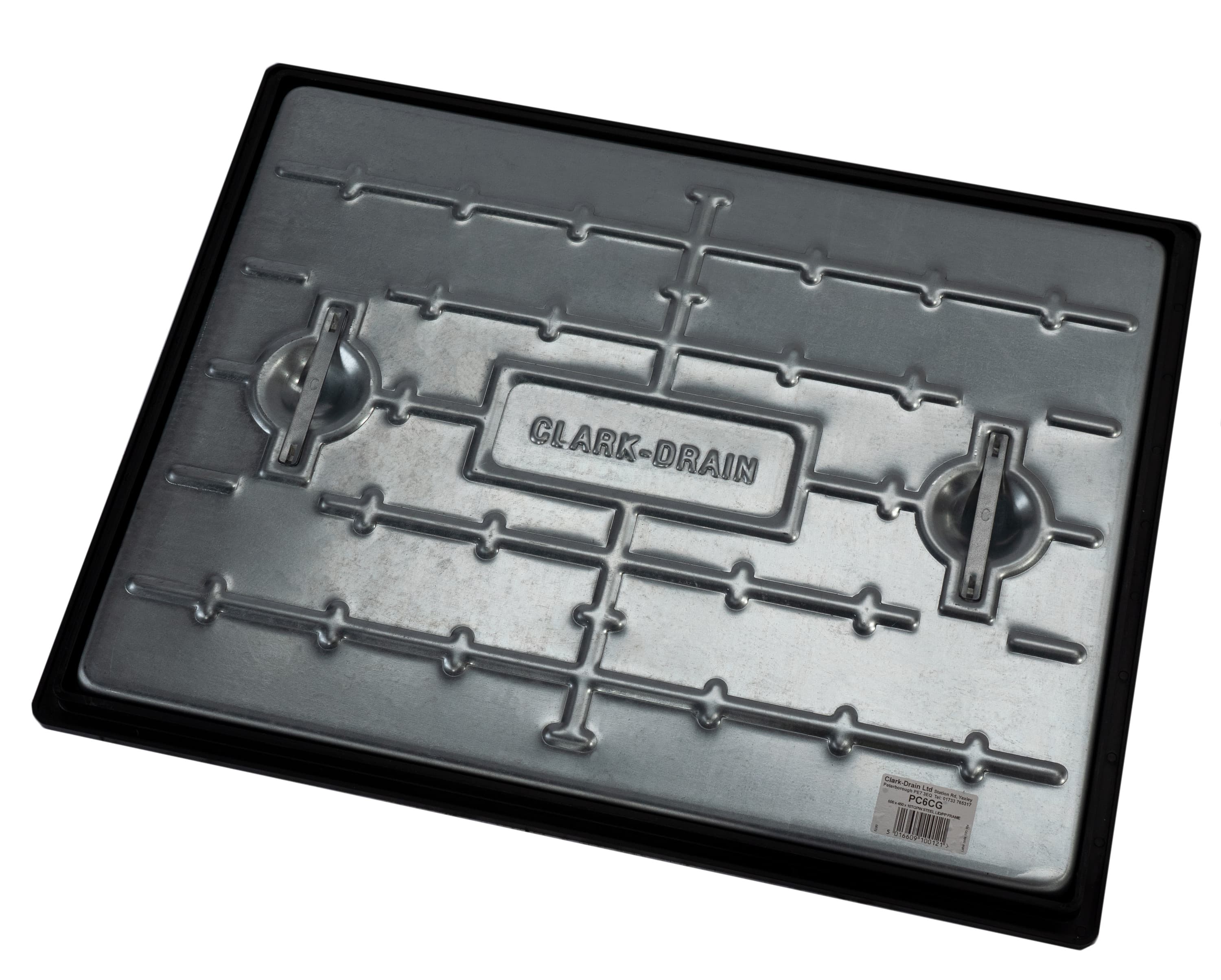 Clark-Drain Manhole Cover and Frame Galvanised Steel 450mm x 600mm 10 Tonne
