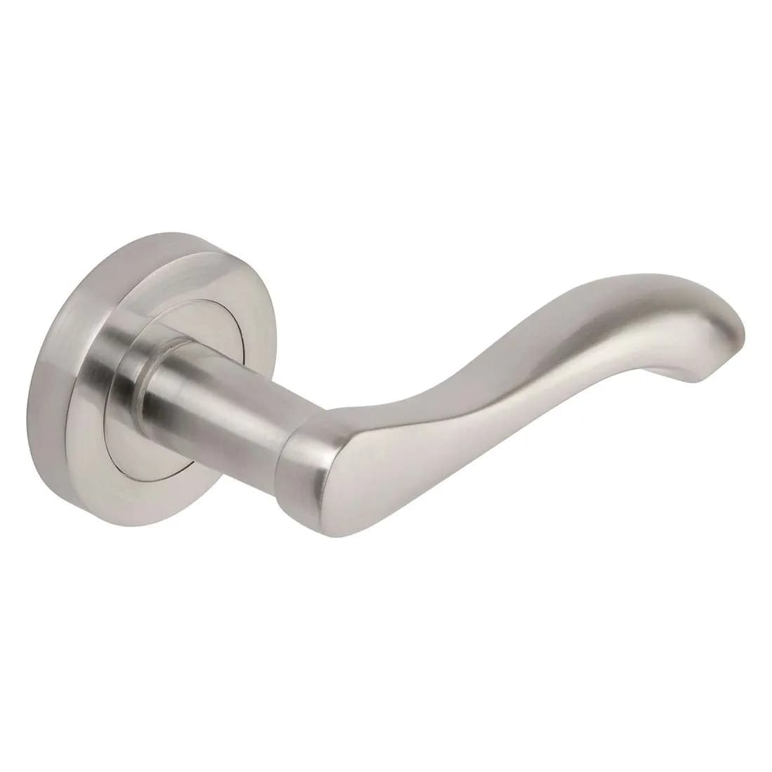 Satin Chrome Venus Lever On Round Rose Screw Rose