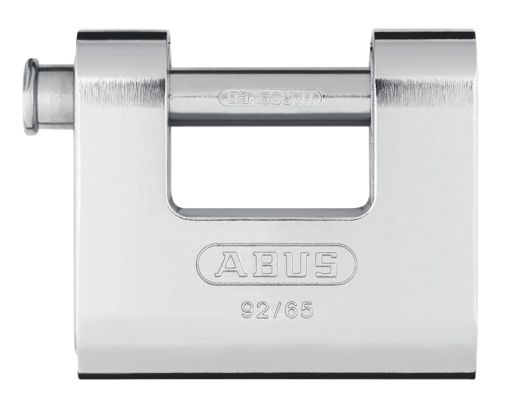 ABUS Mechanical 92/65mm Monoblock Brass Body Shutter Padlock Carded 10031938-01