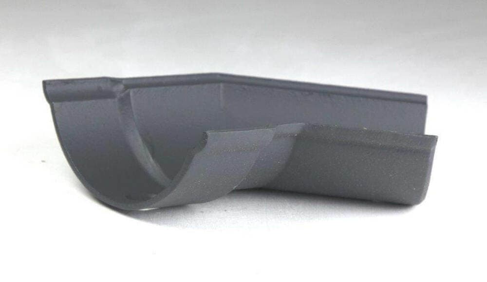 Hargreaves Premier Cast Iron Beaded Half Round Gutter Right Hand Angle - 135 Degree x 125mm Primed