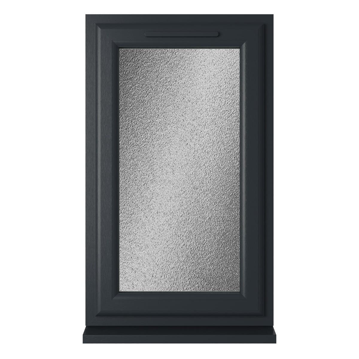 uPVC Grey/White Double Glazed Window - Right Handed - Side Hung - Obscure Glass - 610 x 1190mm