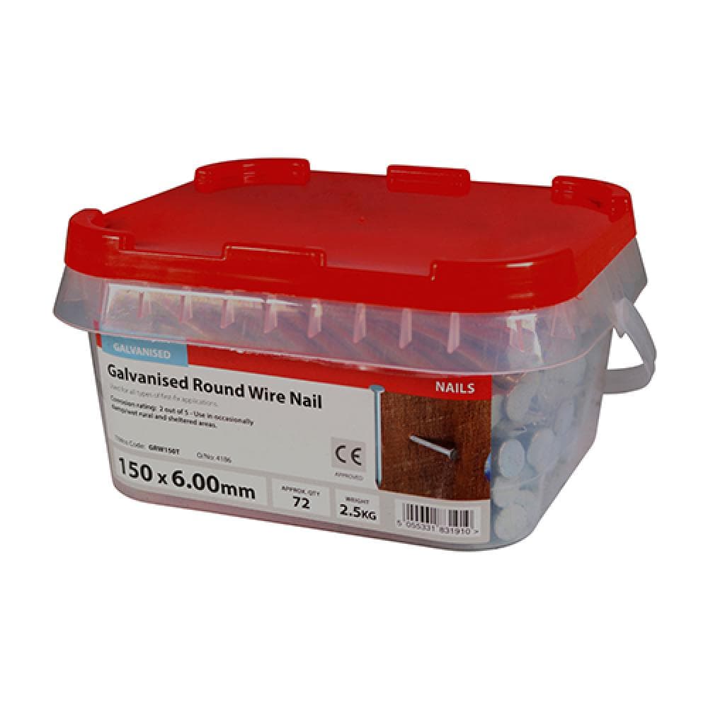 Timco GRW150T Round Wire Nails - Galvanised 150 X 6.00