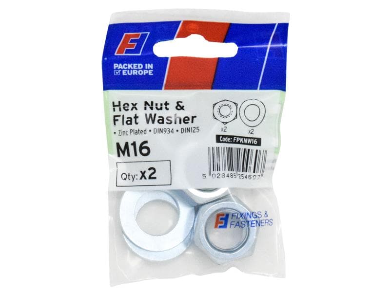 Forgefix Nut & Washer M16 Forgepack 2 FPKNW16