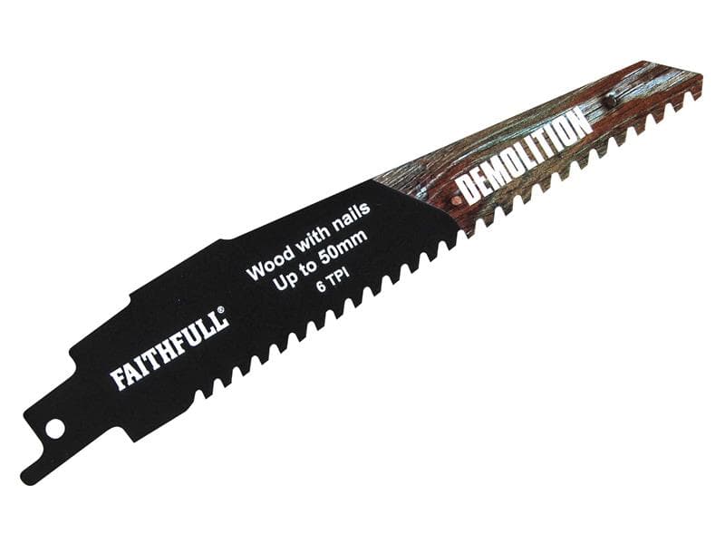 Faithfull FAISBS940HM S940Hm Demolition Carbide Sabre Saw Blade 152Mm X 6 Tpi