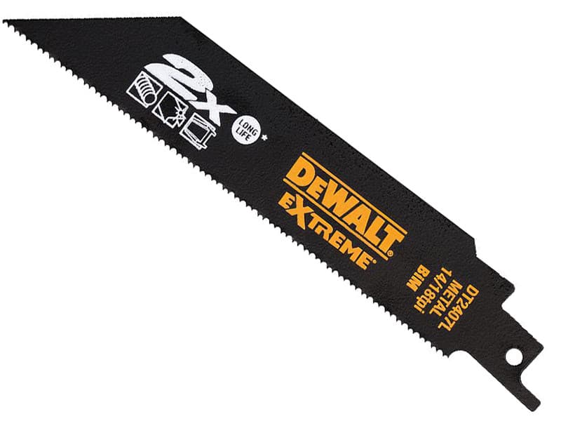 Dewalt DT2407L-QZ 2X Life Metal Reciprocating Blade 152Mm X 14/18 Tpi Pack Of 5