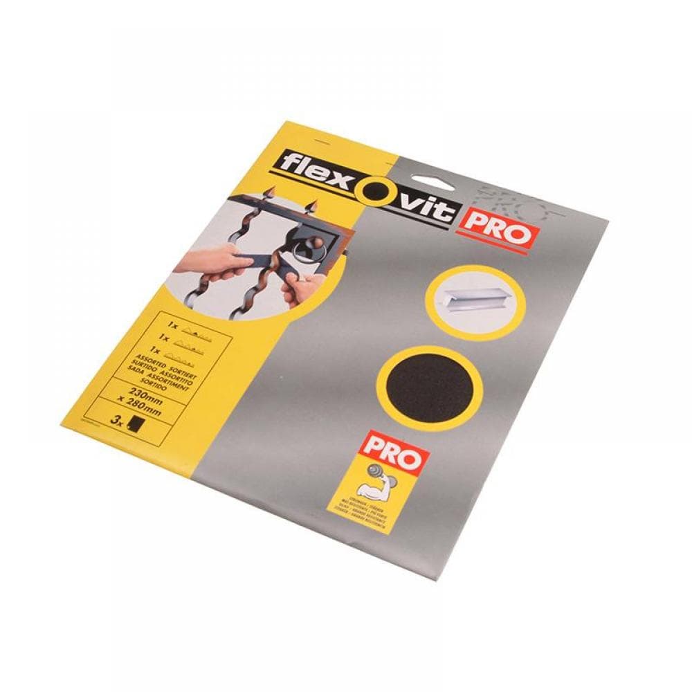 Flexovit 63642526304 Emery Cloth Sanding Sheets 230 X 280Mm Medium 80G (3)