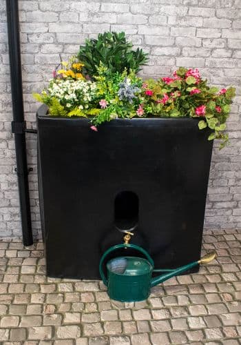 375 Litre Oasis Water Butt Planter - Black Original Organics