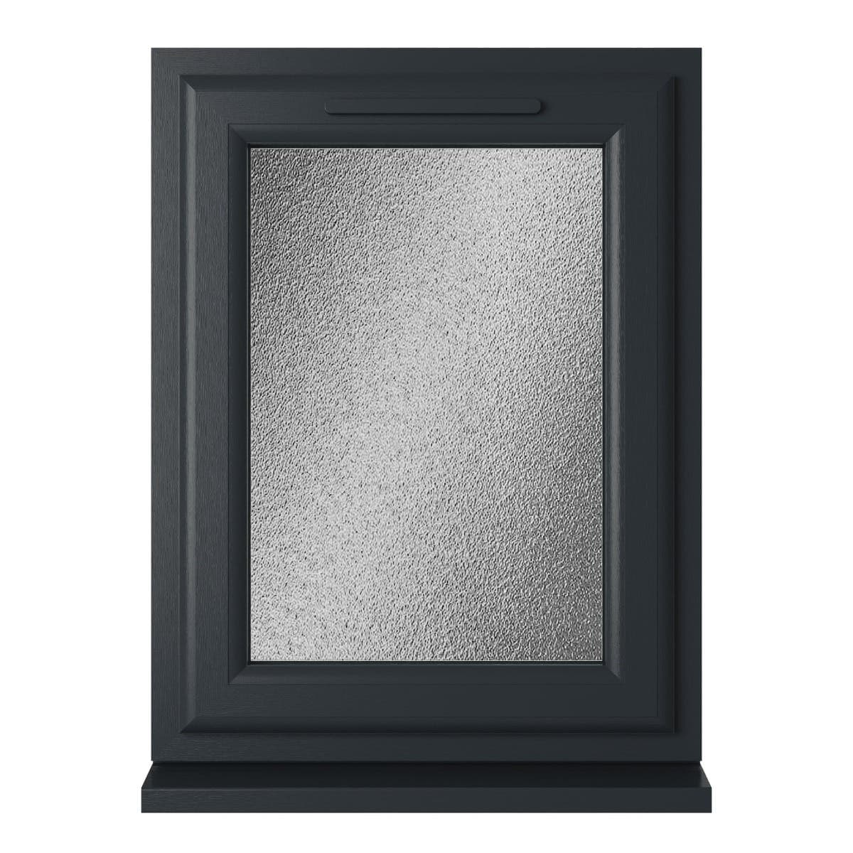 uPVC Grey/White Double Glazed Window - Left Handed - Side Hung - Obscure Glass - 610 x 820mm