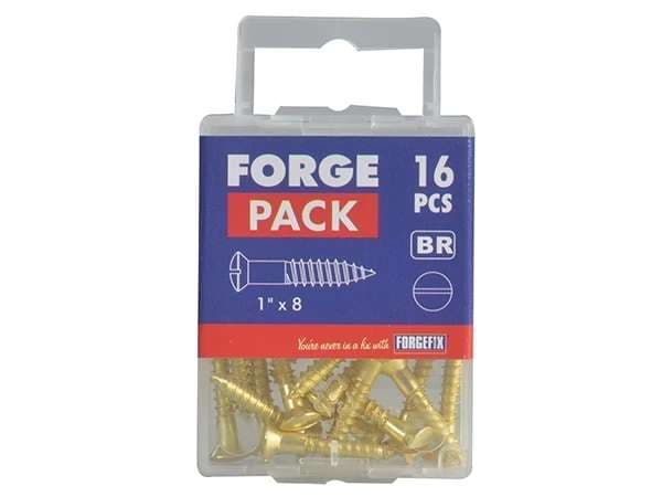 Forgepack FPCSK18BR Wood Screw - Countersunk Head - Solid Brass 1in X 8 (Pack Of 16)