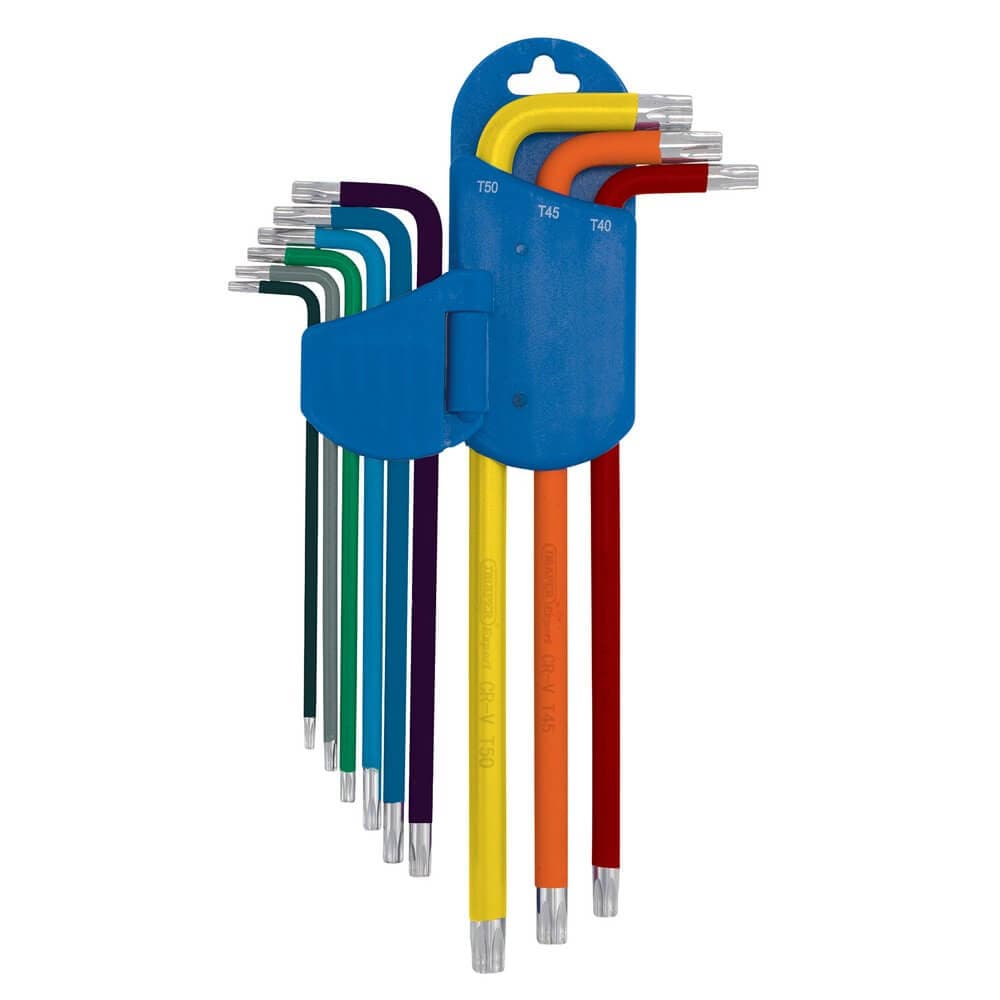 Draper Expert 04926 Tx-Star® Metric Extra-Long Arm Key Set Colour Coded (9 Piece) 1