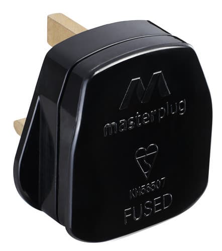13A Plug 13A Fused Black PT13B-01