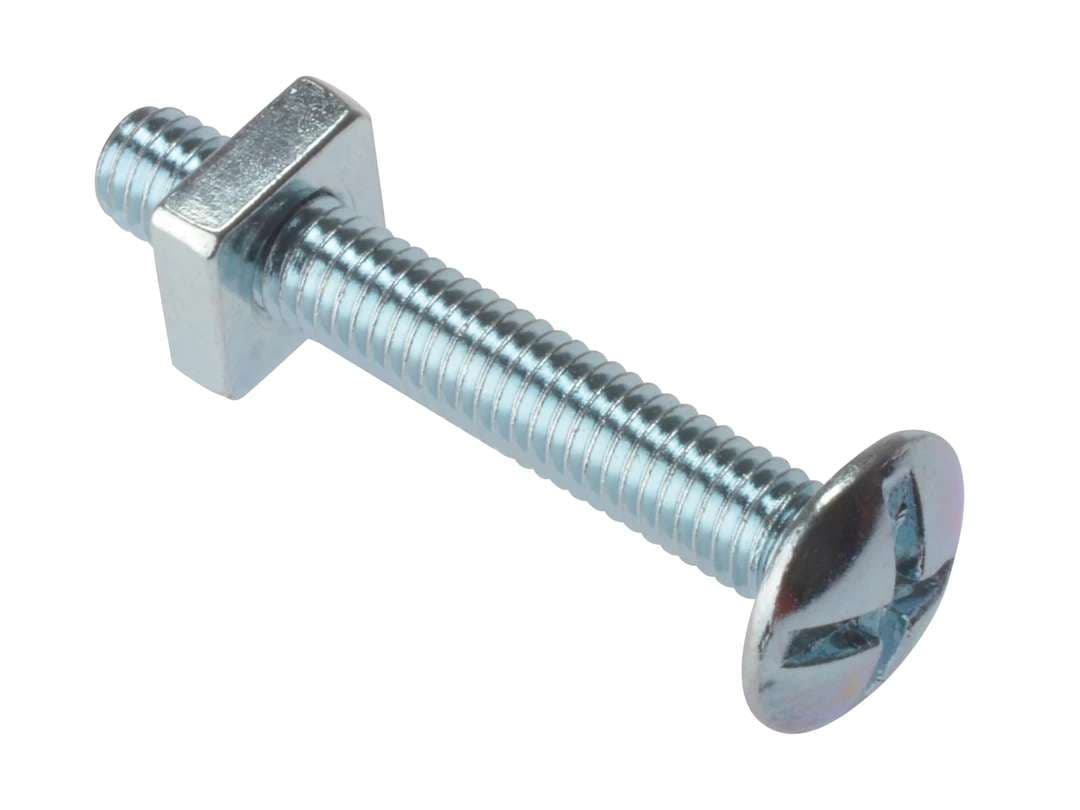 Fandf 10RBN8180 Roofing Bolts With Square Nuts - Zinc Plated M8 X 180Mm (Bag Of 10)