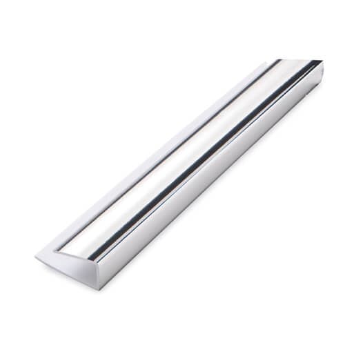 Internal Wall Panel End U Trim - 2400mm Chrome - For 10mm Panels