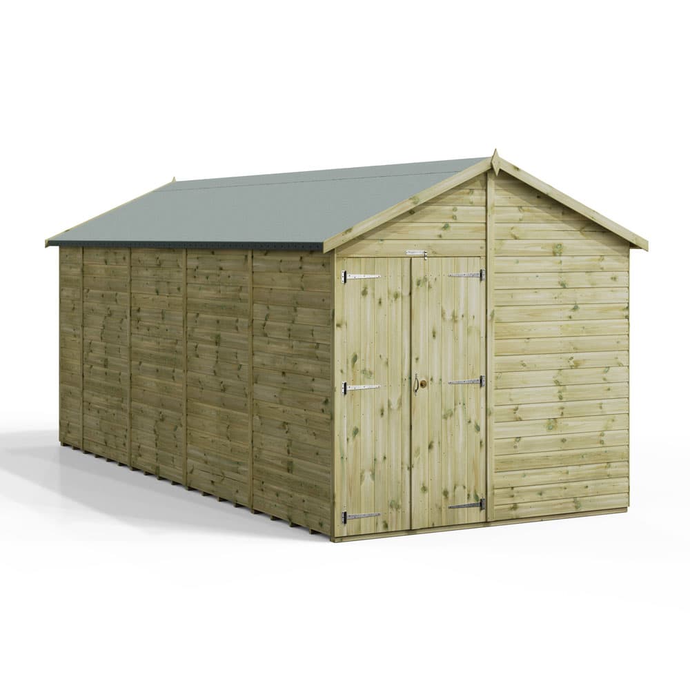 Powersheds 18x8 Premium Powersheds Apex No Windows Double Doors