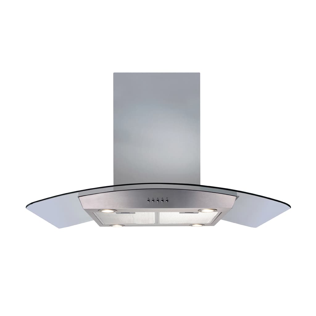 CDA ECPK91SS 90cm Curved Glass Island Cooker Hood Stainless Steel