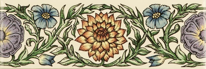 Original Style Artworks Knot Garden Blue & Yellow Classical Decorative Border on County White
