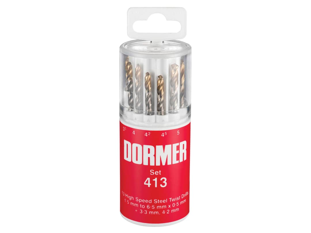 Dormer A094 No.413 HSS TiN Coated Drill Set of 13 1.5- 6.50mm x 0.5mm A094413