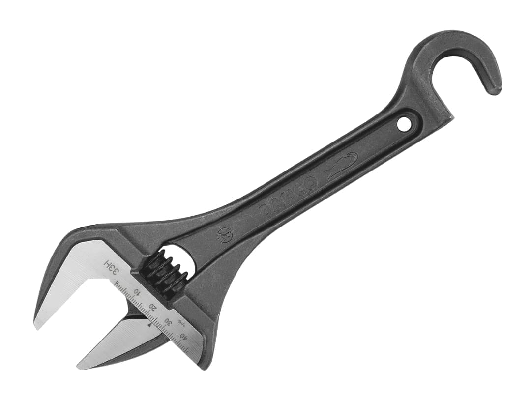 Bahco Wide Jaw Adjustable Wrench with Hook 254.5mm 33H