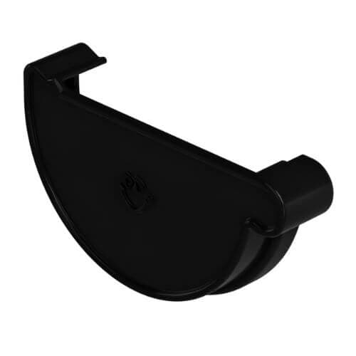 Galeco Industrial Gutter Left Stopend - 150mm Black