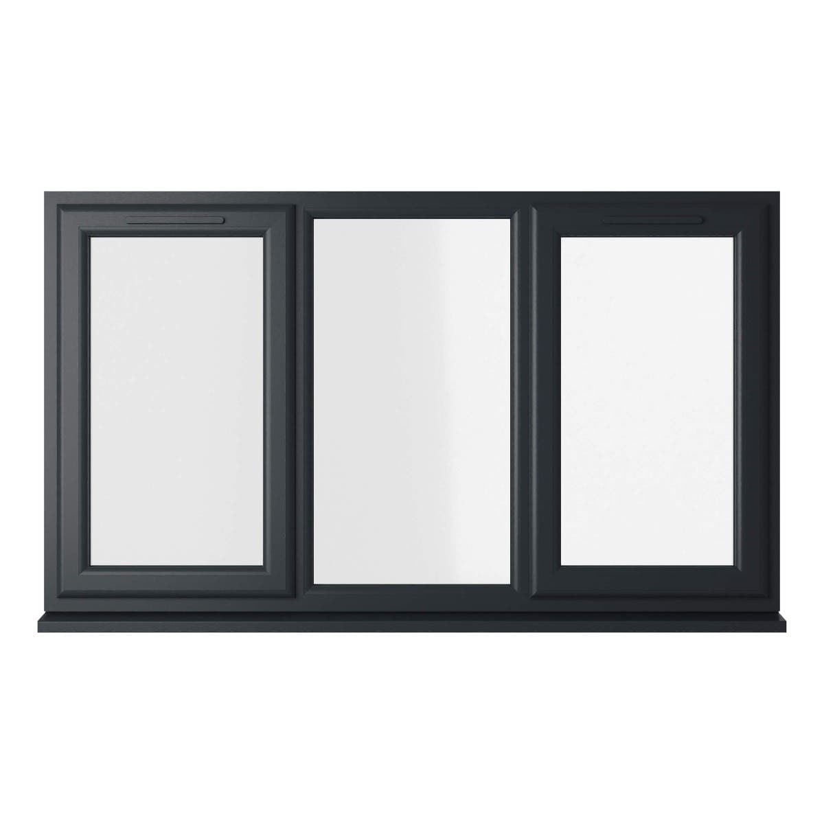 uPVC Grey/White Triple Glazed Window - Left & Right Handed - Side Hung - Clear Glass - 1770 x 1115mm