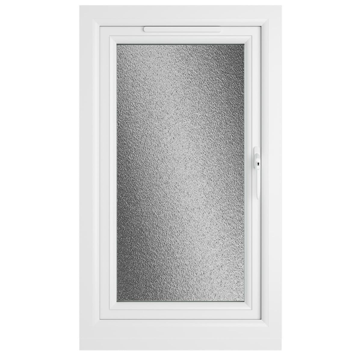 uPVC White Double Glazed Window - Right Handed - Side Hung - Obscure Glass - 610 x 1040mm
