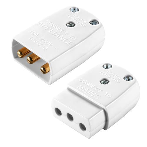 10A 3 Pin Shro Non Rev Male & Fem Conn 452-01