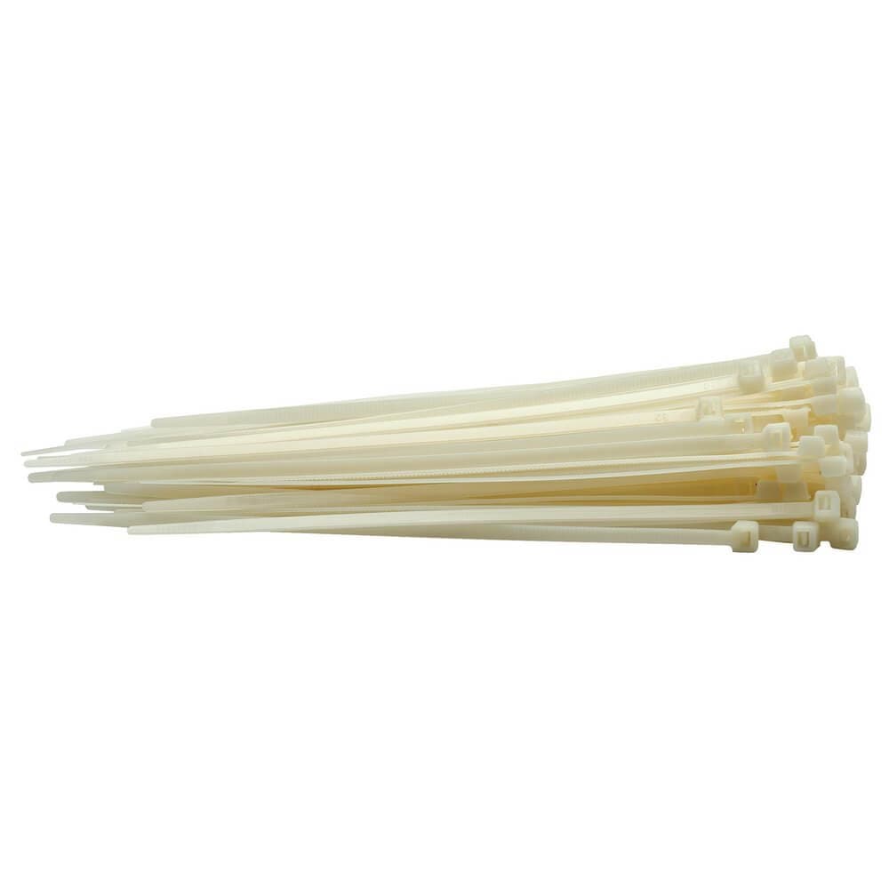 Draper 70394 Cable Ties 4.8 X 200Mm White (Pack Of 100) each