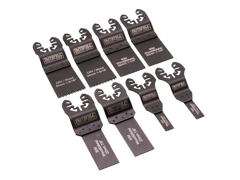 Faithfull FAIMFKIT8 Multi Tool Blade Set 8 Piece