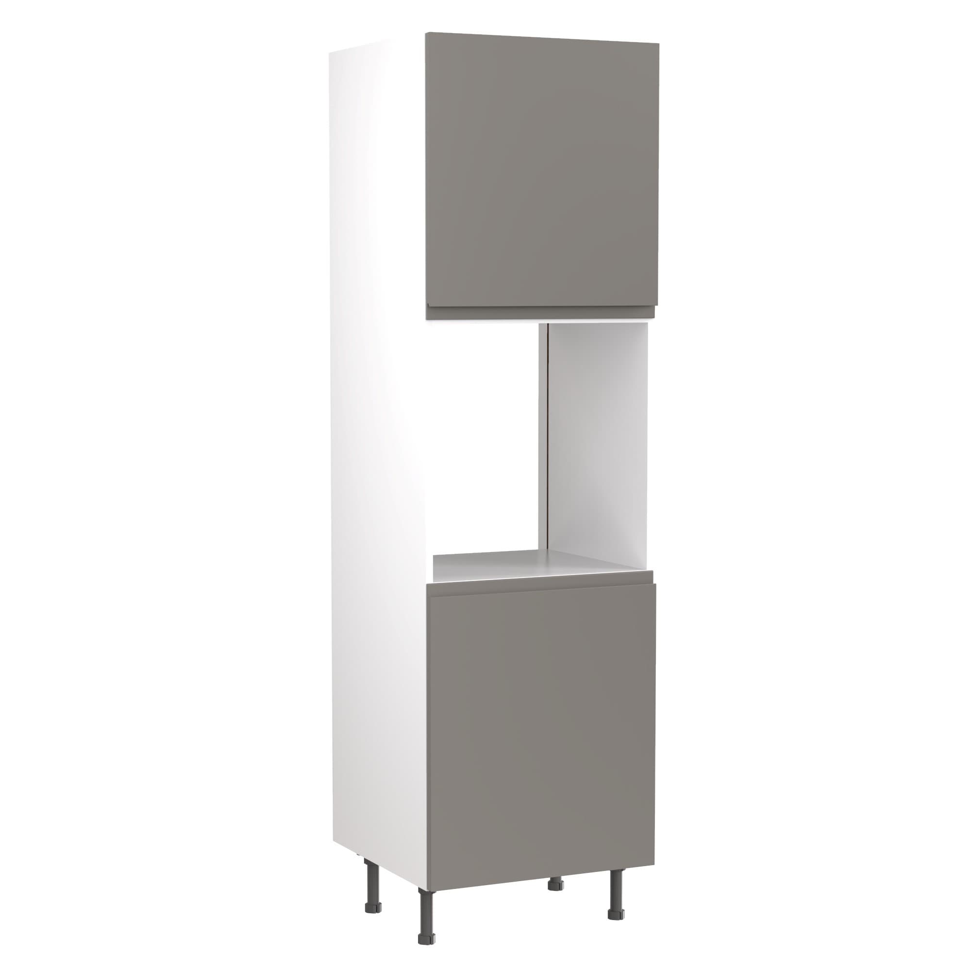 Flatpack Single Oven Tower J-pull Super Gloss Dust Grey Slab 600mm - FKKJ0331