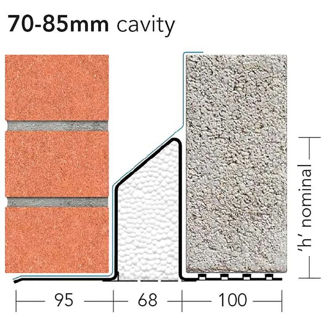 Ig Steel Lintel L1/S75 70-95Mm Cavity 900Mm