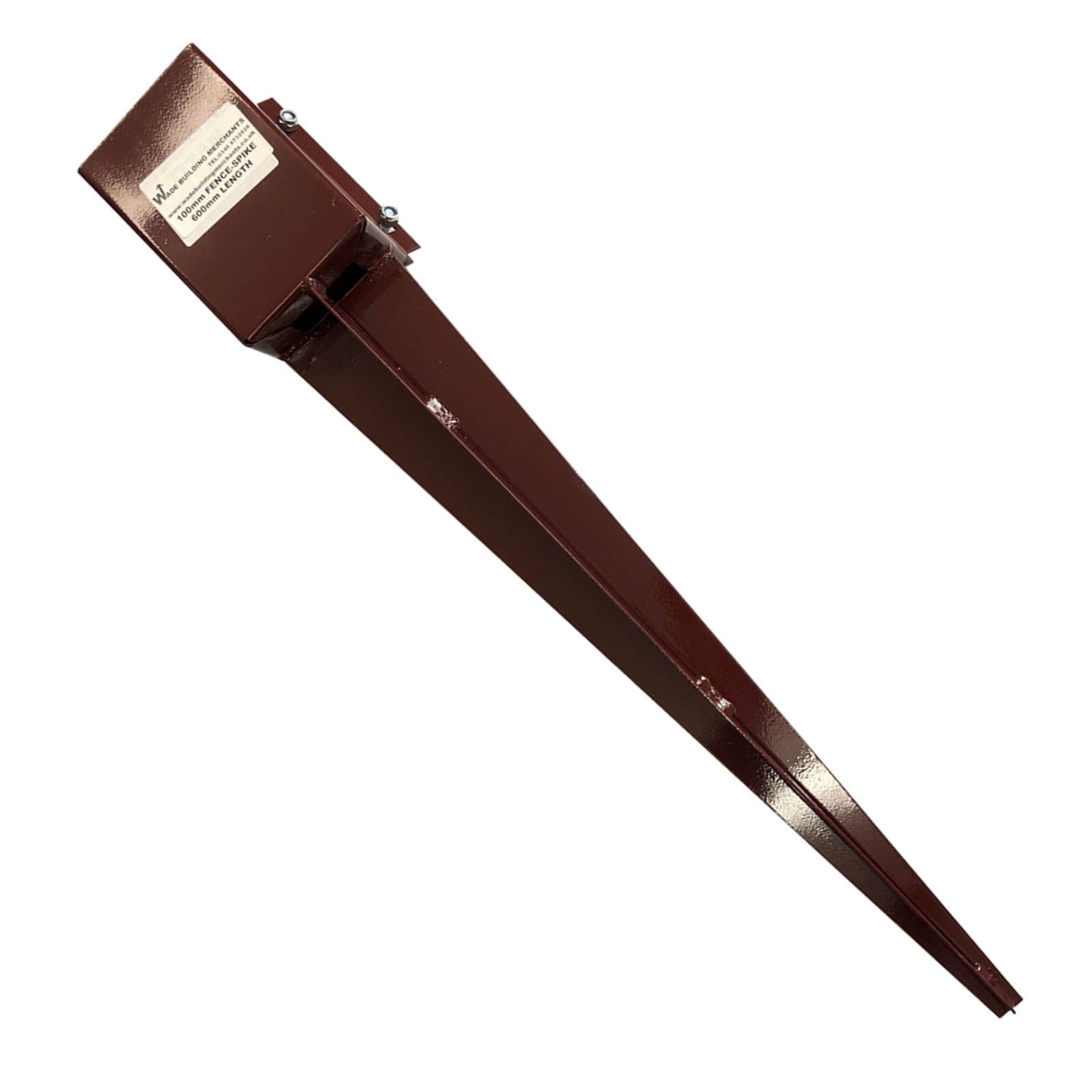 Drive In Fence Post Spike - Bolt Secure - 100x100x600mm - Oxide Red