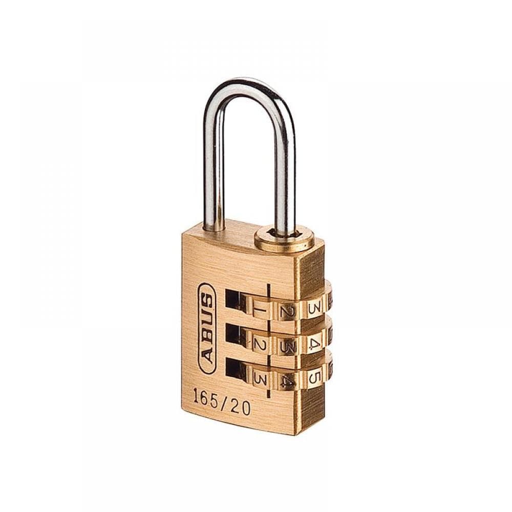 Abus Mechanical 32161 165/20 20Mm Solid Brass Body Combination Padlock (3-Digit) Carded