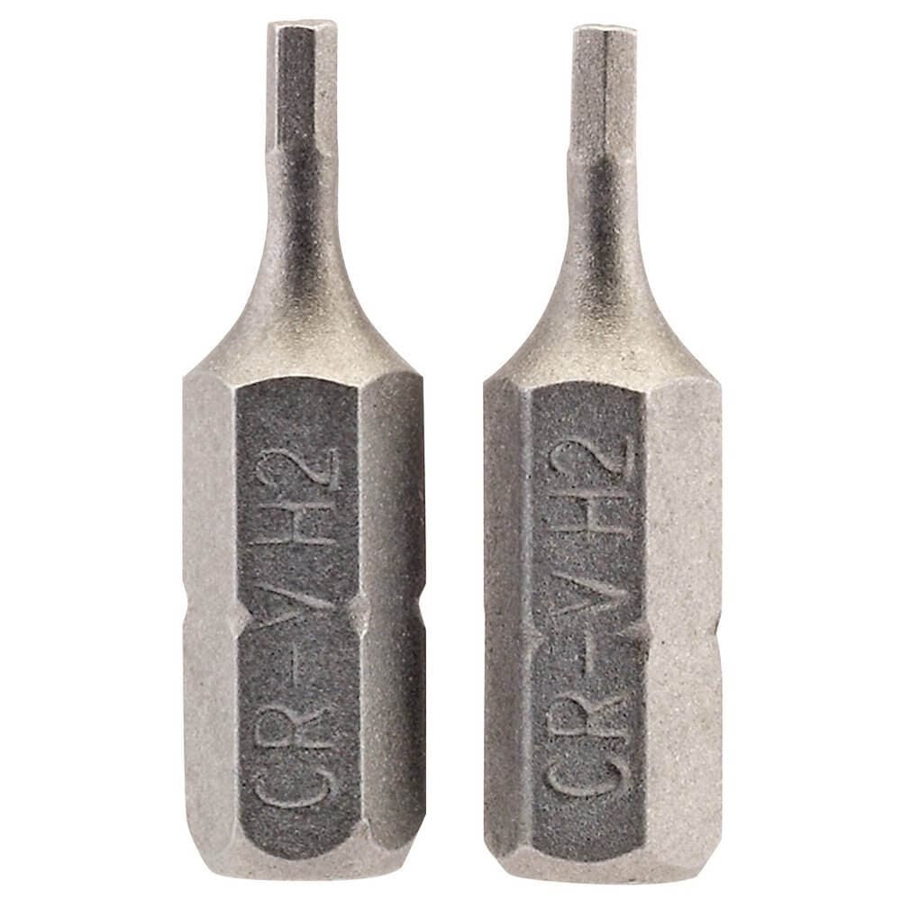 Draper 63945 Hexagonal Insert Bit 2Mm 1/4in Hex 25Mm Long (Pack Of 2) per pack
