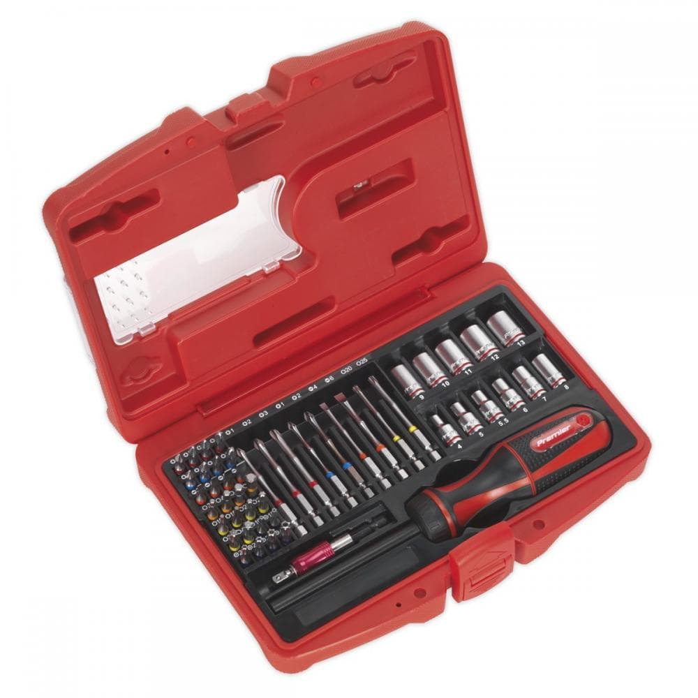 Sealey AK64903 Fine Tooth Ratchet Screwdriver & Accessory Set 51Pc