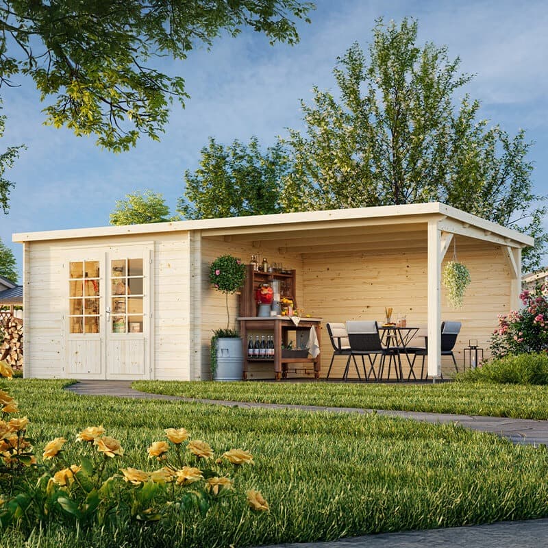 Palmako Ella 6.6m x 3.2m Log Cabin Summer House (28mm)