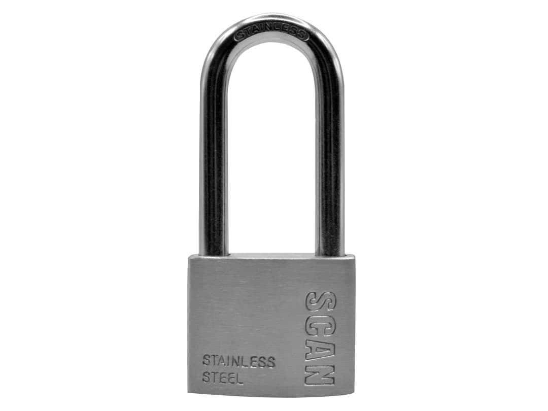 Scan Stainless Steel Padlock 50mm Long Shackle ZB111-50L