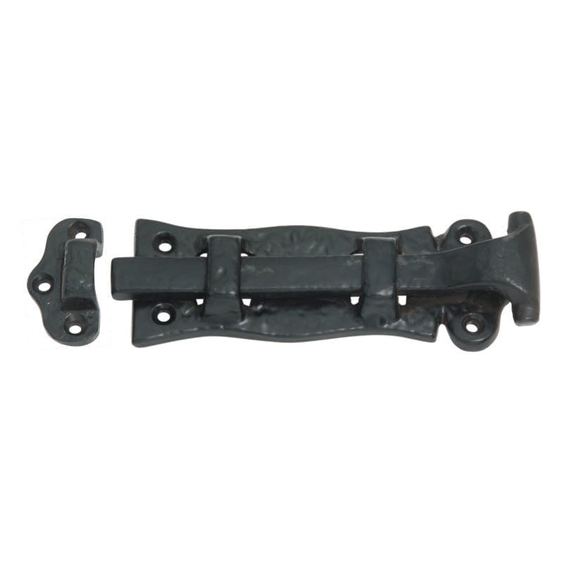 Ornate/Antique Sliding Door Bolt - 125mm - Antique Black - Hardware Solutions
